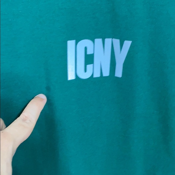 ICNY 3M Reflective Green Tshirt with stripes Sz L - Picture 6 of 6